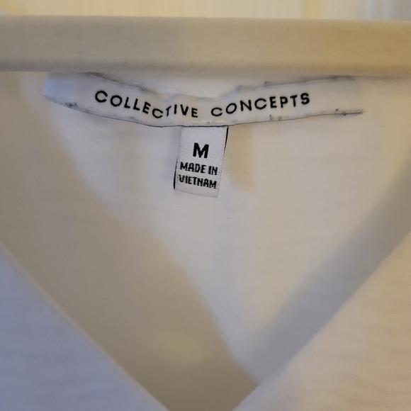 Women's White Peplum Blouse Medium - Picture 3 of 3